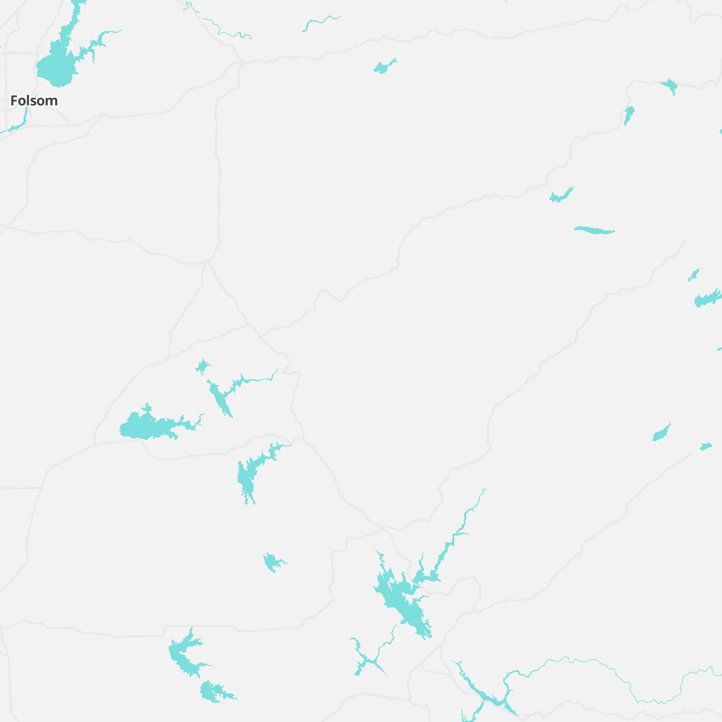 Map of the 52 towns we serve, from Placerville in the north to Groveland in the south.