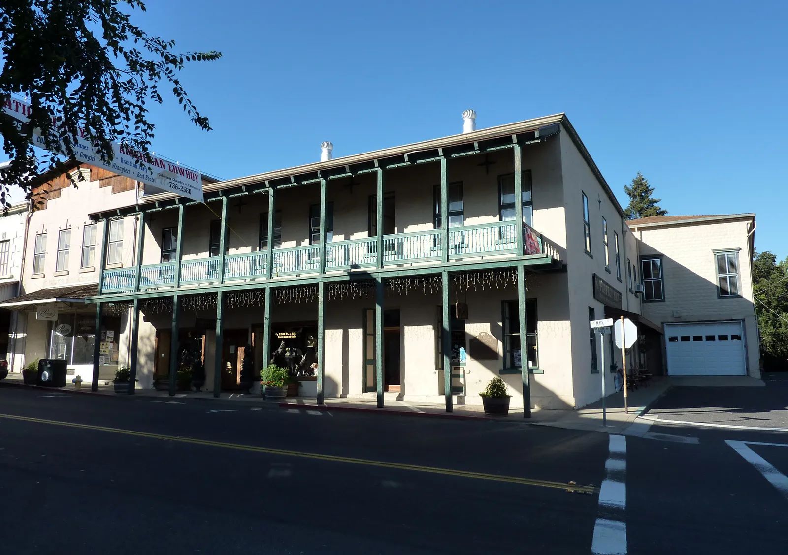 The historic Angels Hotel on Main Street in Angels Camp