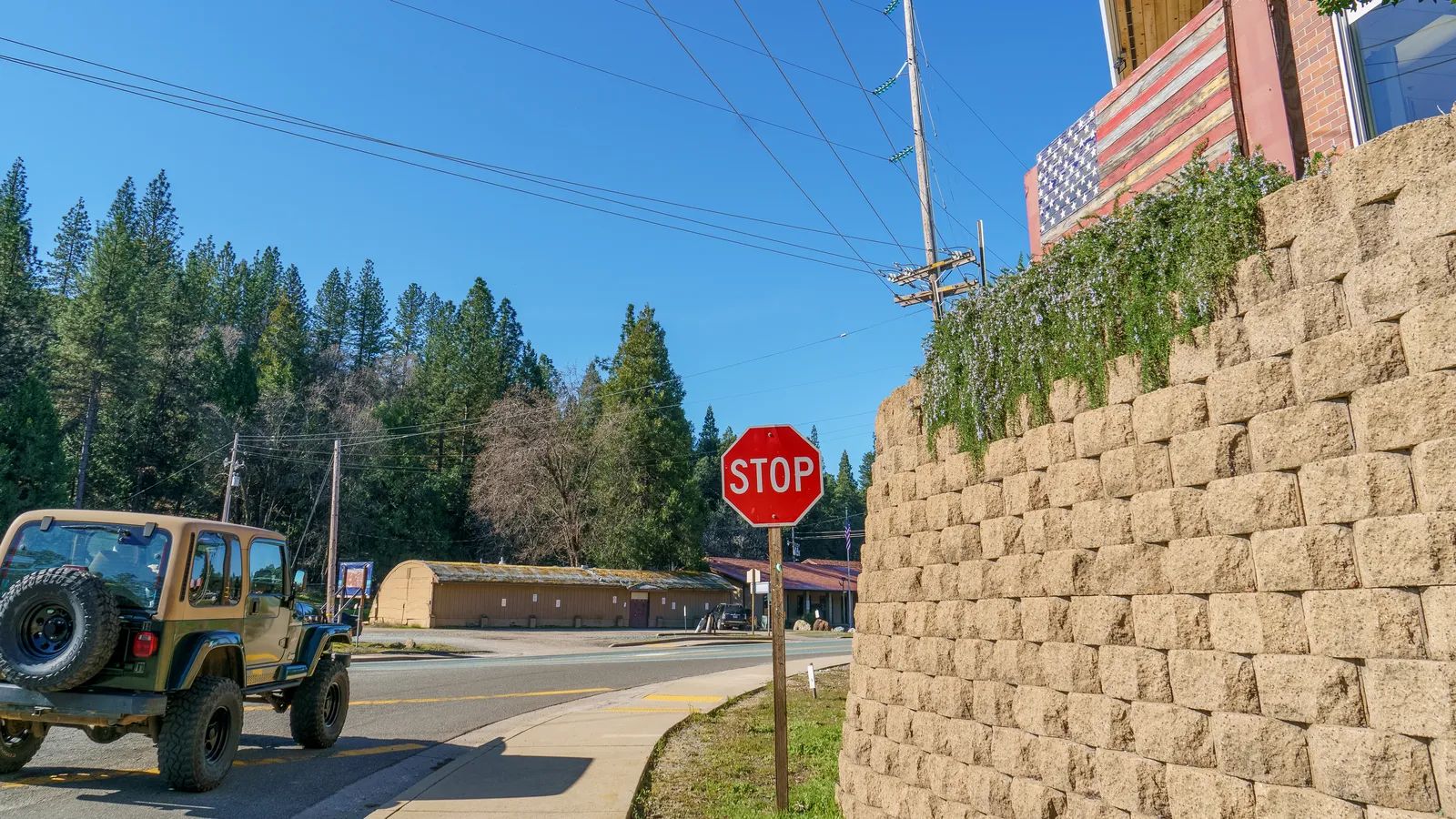 Highway 88 passing through Pine Grove among the pines